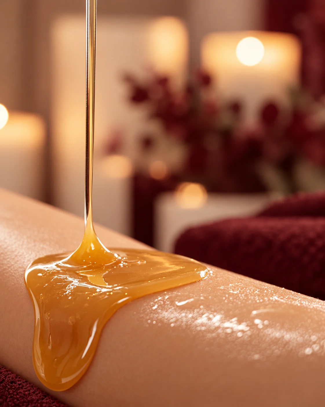 Natural sugaring paste applied to the skin at SISI Clinic Manchester