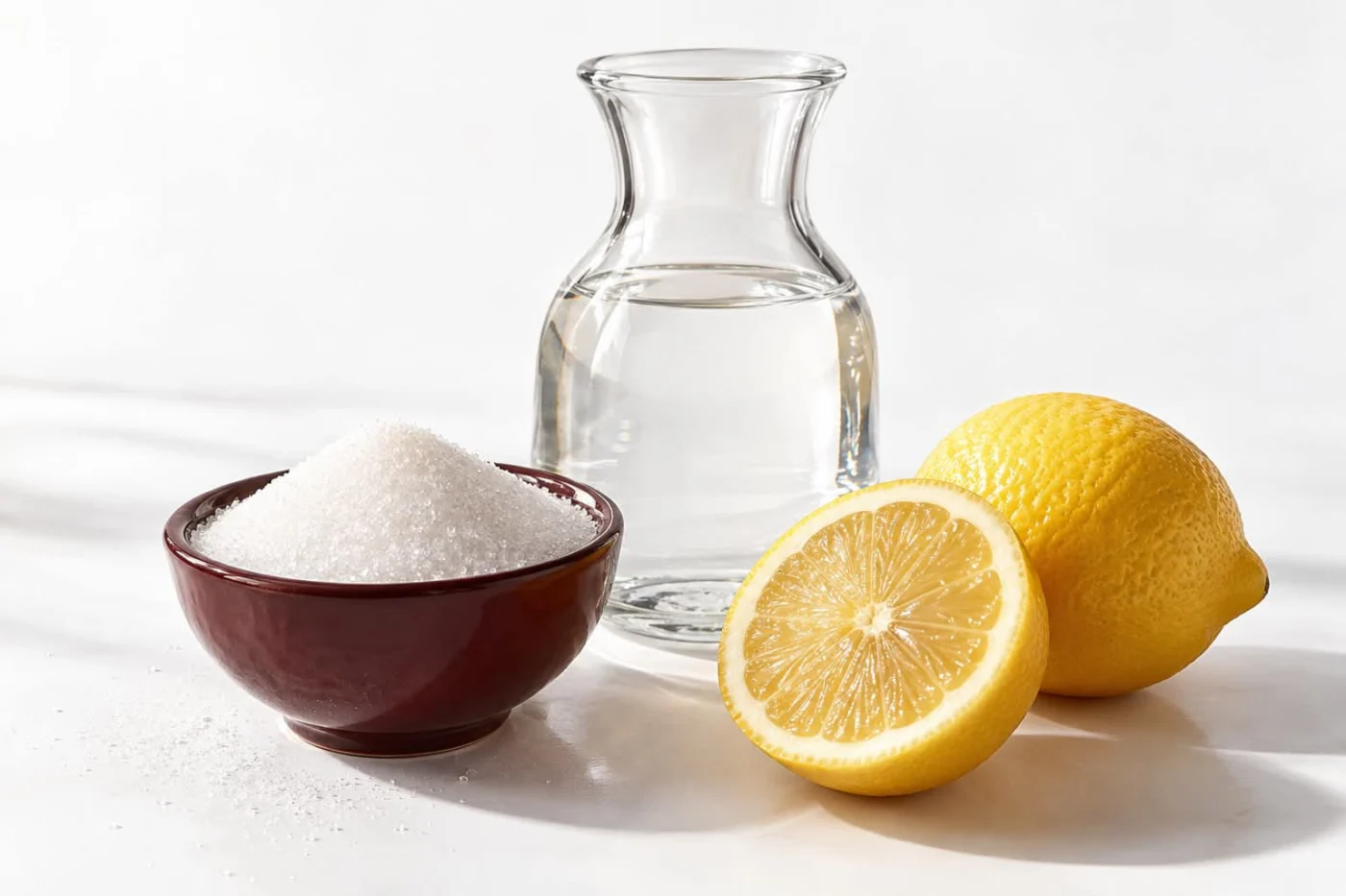 Natural sugaring paste ingredients: sugar, fresh lemon and water